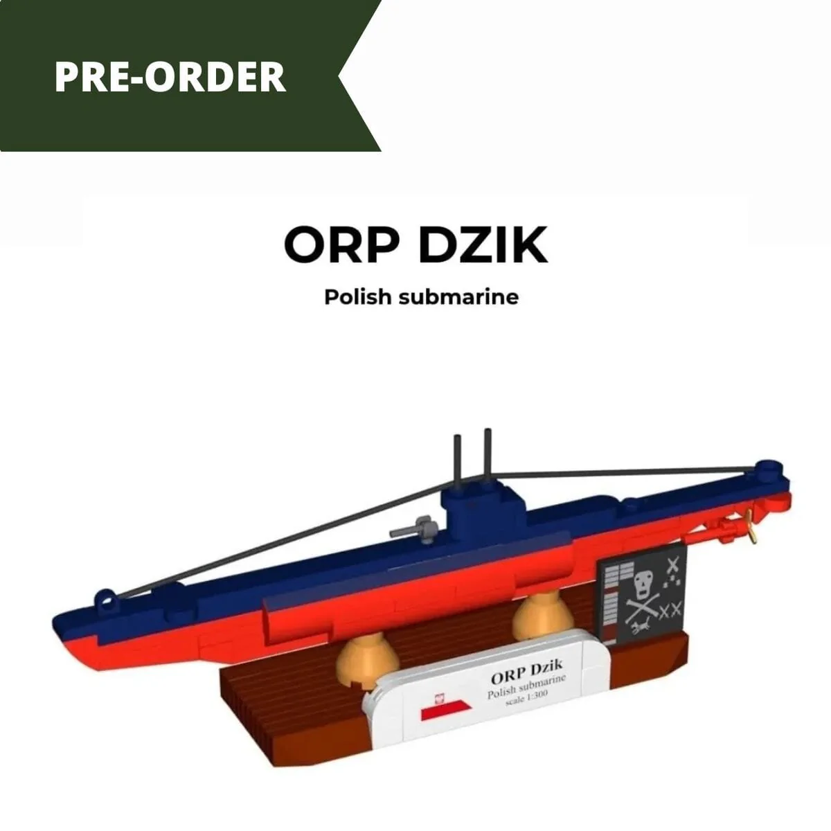 ORP Dzik submarine brick model - COBI 4864 - 141 bricks