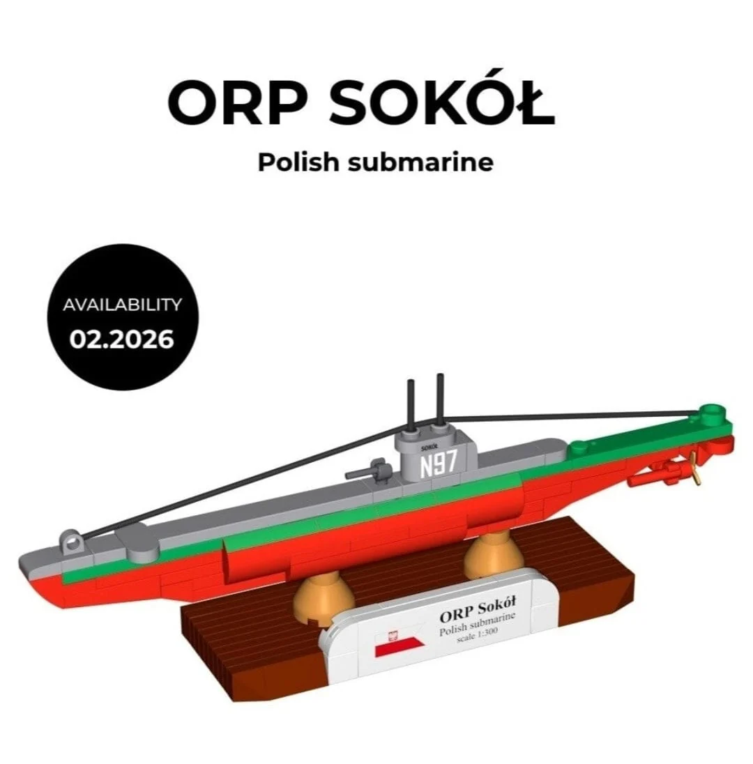 ORP Sokoł submarine brick model - COBI 4863 - 137 bricks - Image 2