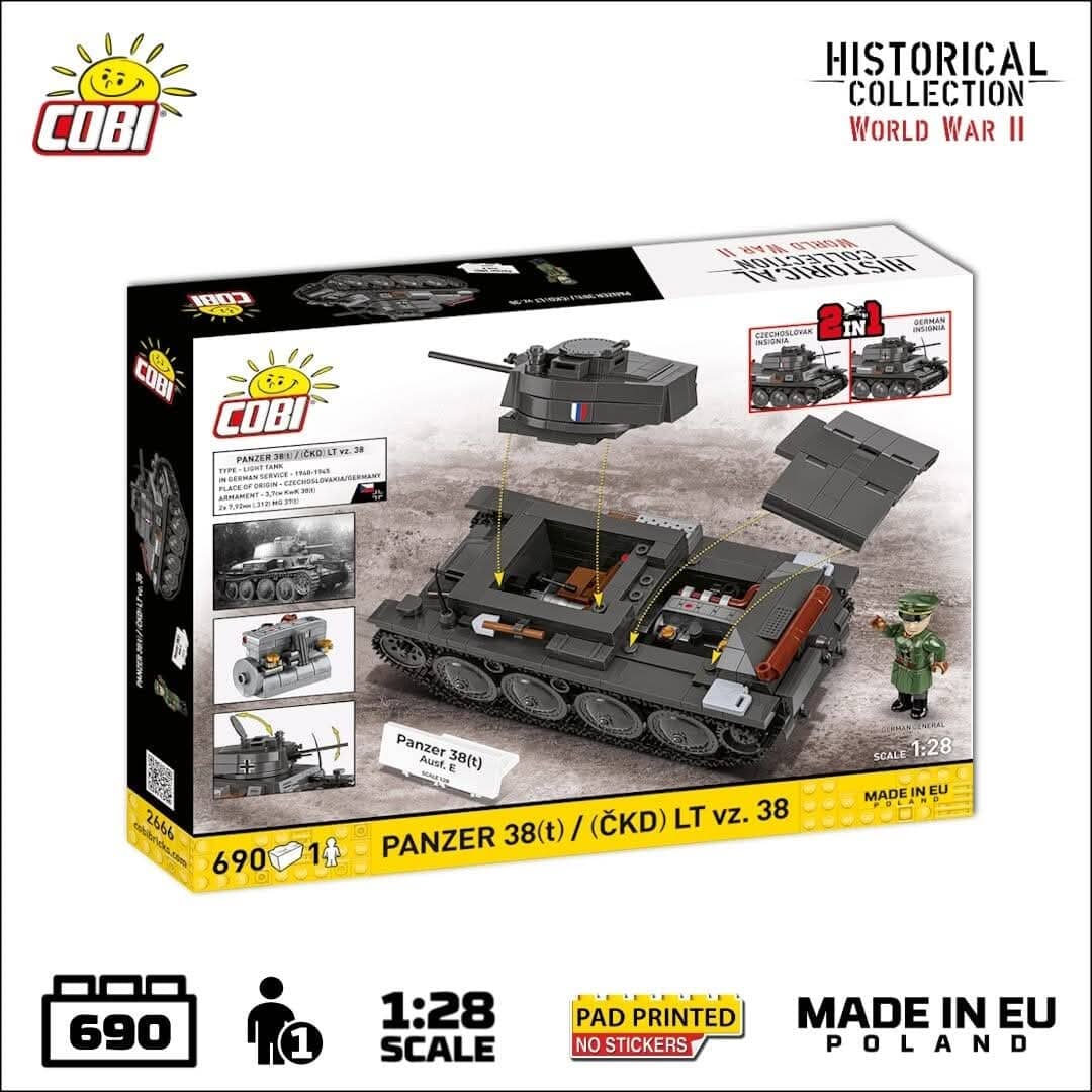 Panzer 38(t) Ausf. E brick model - COBI 2666 - 705 bricks - Image 3