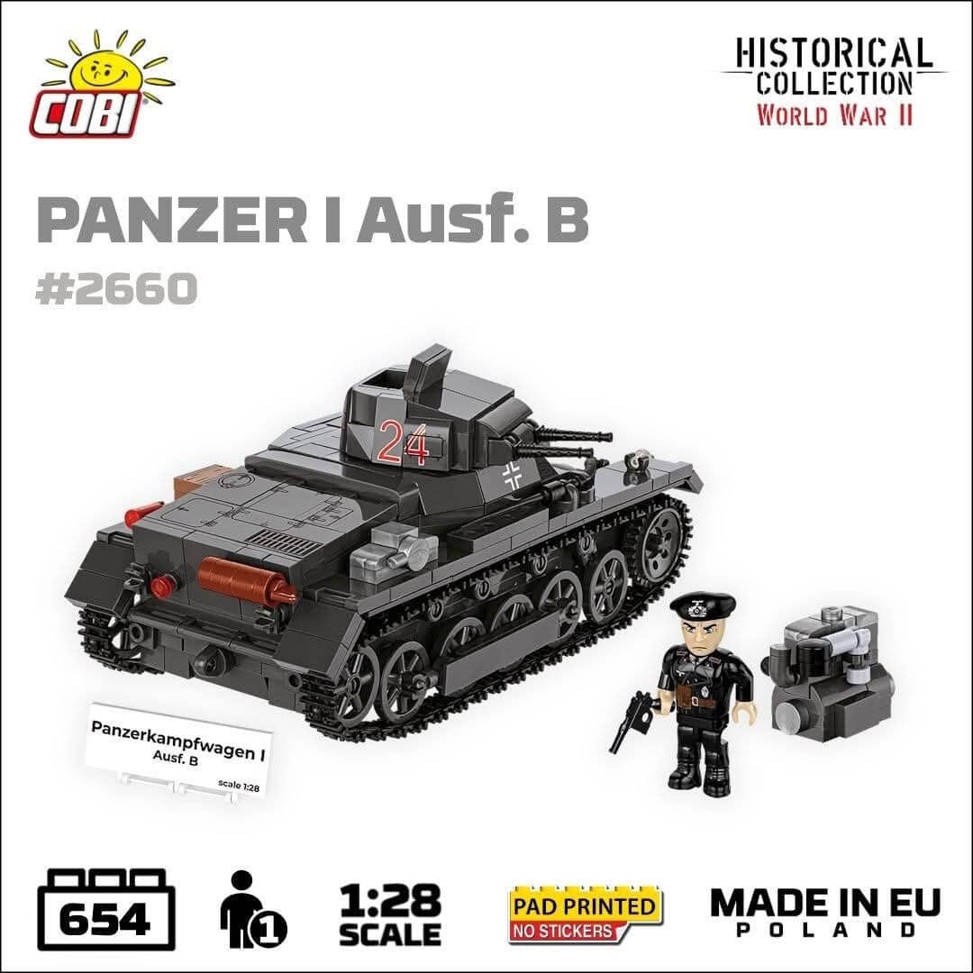Panzer I Ausf. B brick tank model - COBI 2660 - 656 bricks