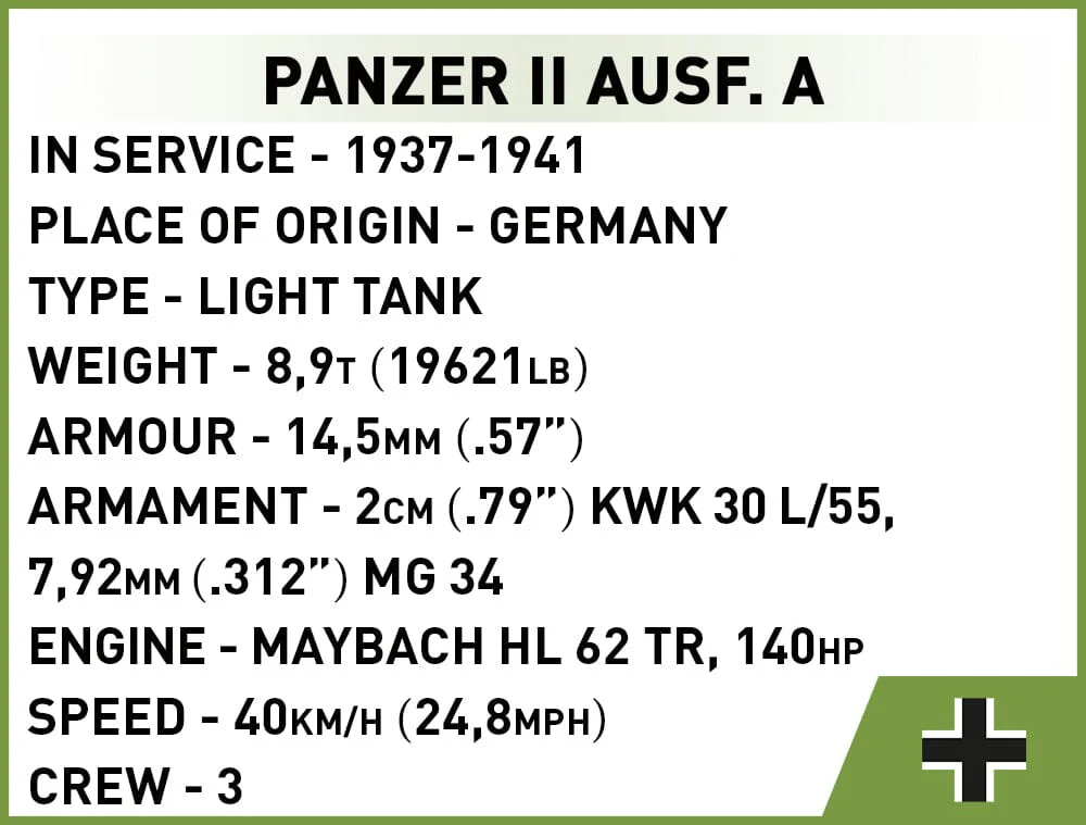 Panzer II AUSF.A brick tank model - COBI 2718 - 250 bricks - Image 7