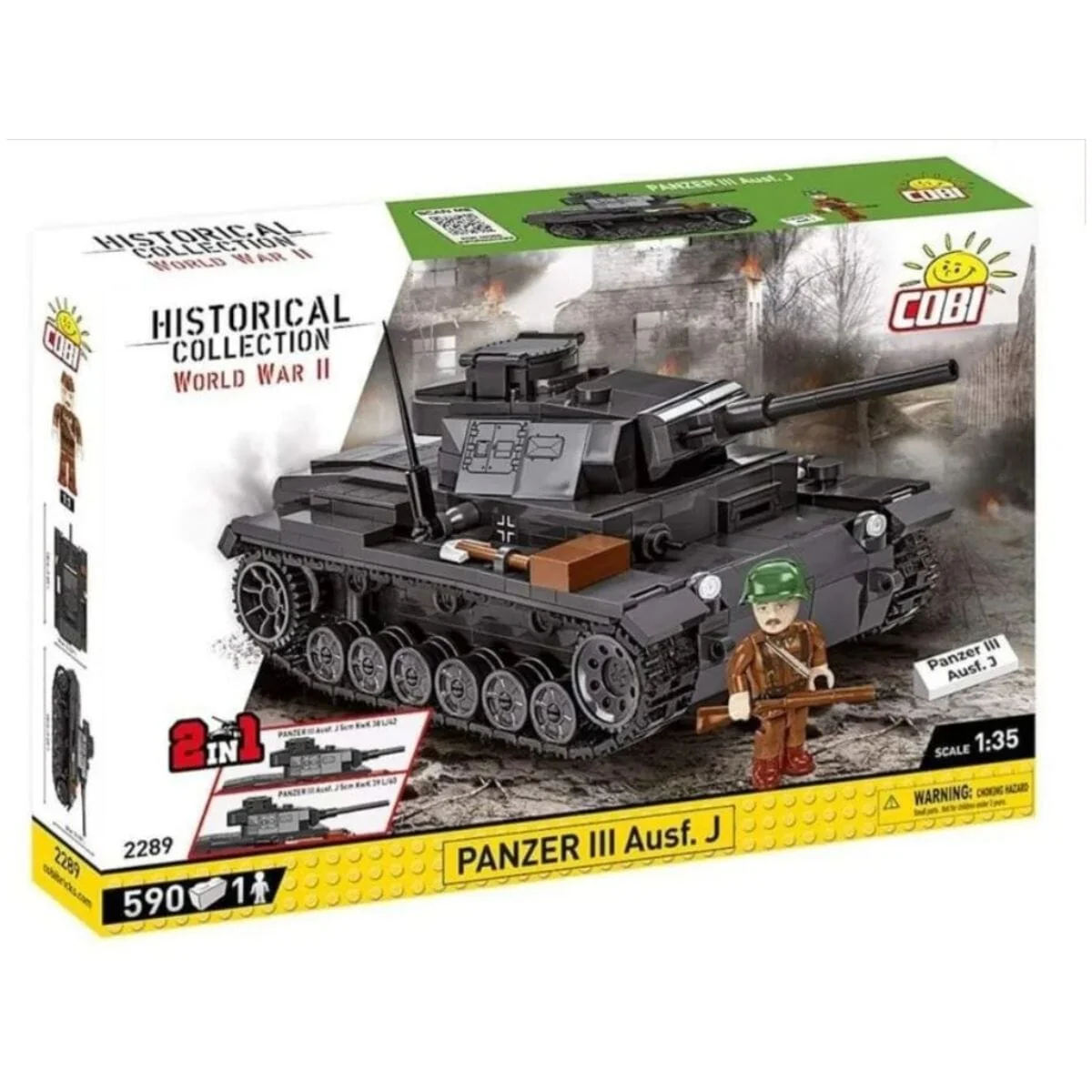Panzer III Ausf. J brick tank model - COBI 2289 - 590 bricks