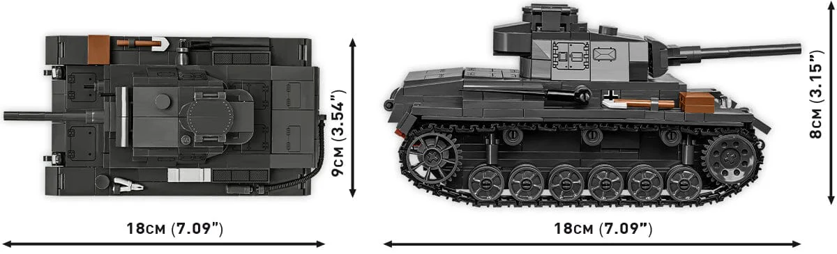 Panzer III Ausf. J brick tank model - COBI 2289 - 590 bricks - Image 8