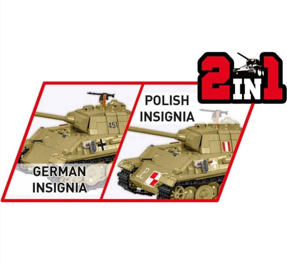 Panzer V Panther AUSF.G 'Pudel' brick model tank - COBI 2655 - 1133 bricks - Image 13