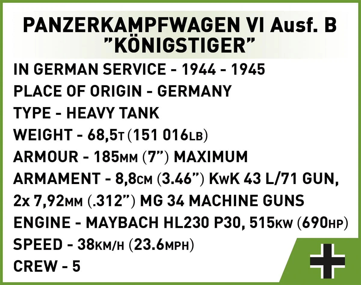 Panzer VI Ausf. B "Konigstiger" tank brick model - COBI 3113 - 802 bricks - Image 13