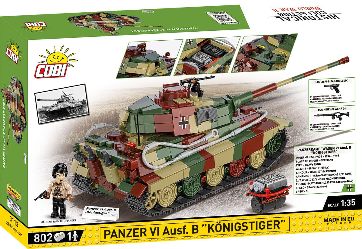 Panzer VI Ausf. B "Konigstiger" tank brick model - COBI 3113 - 802 bricks - Image 9