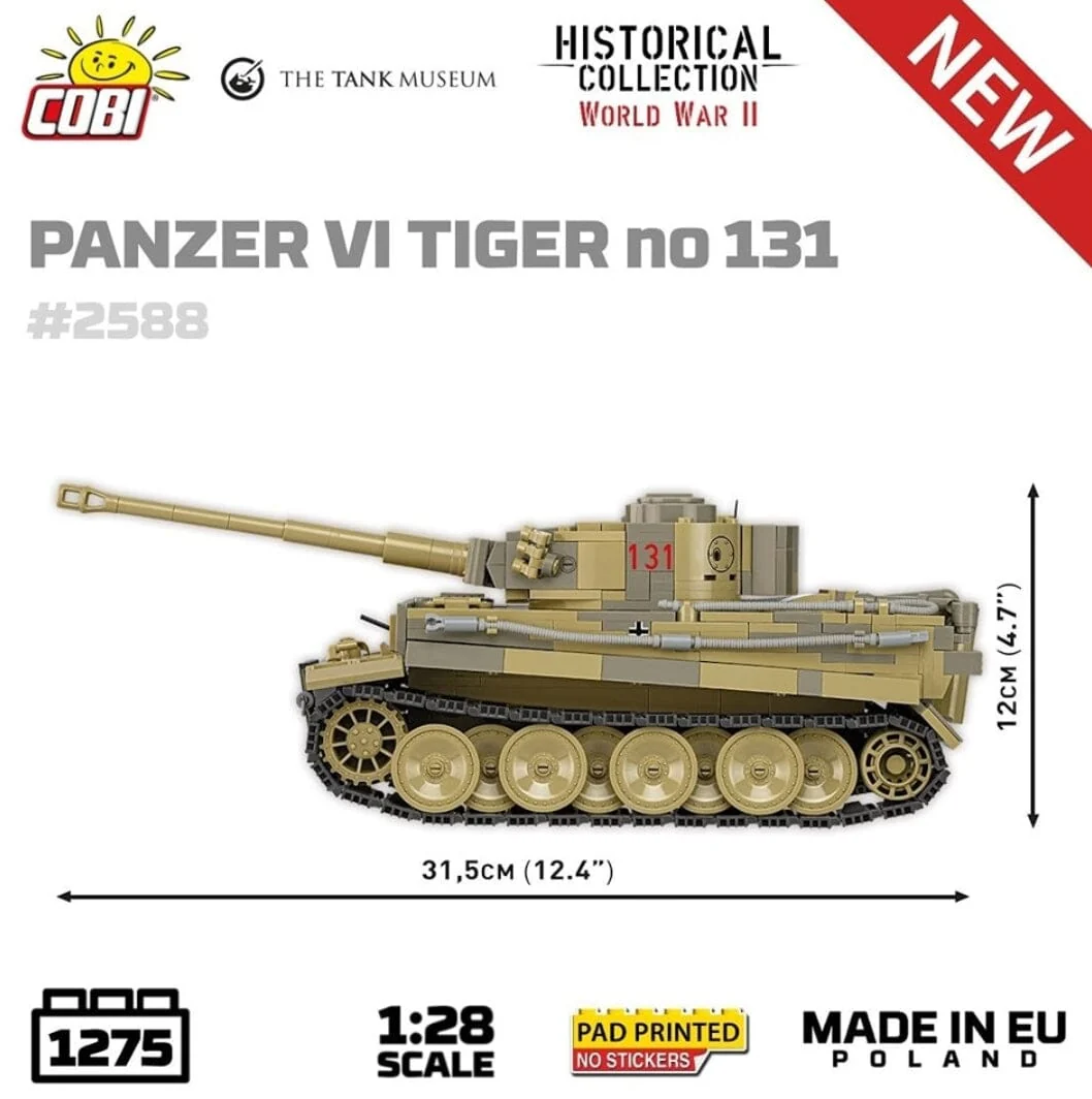 Panzer VI Tiger I 131 The Tank Museum brick tank model - COBI 2588 - 1275 bricks - Image 5
