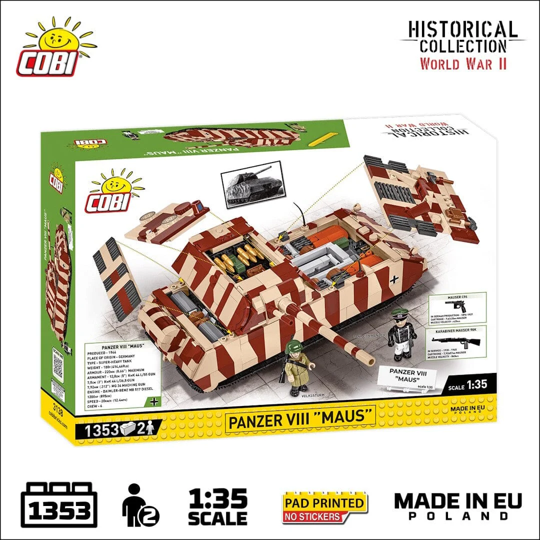 Panzer VIII Maus brick tank model - COBI 3138 - 1353 bricks - Image 3