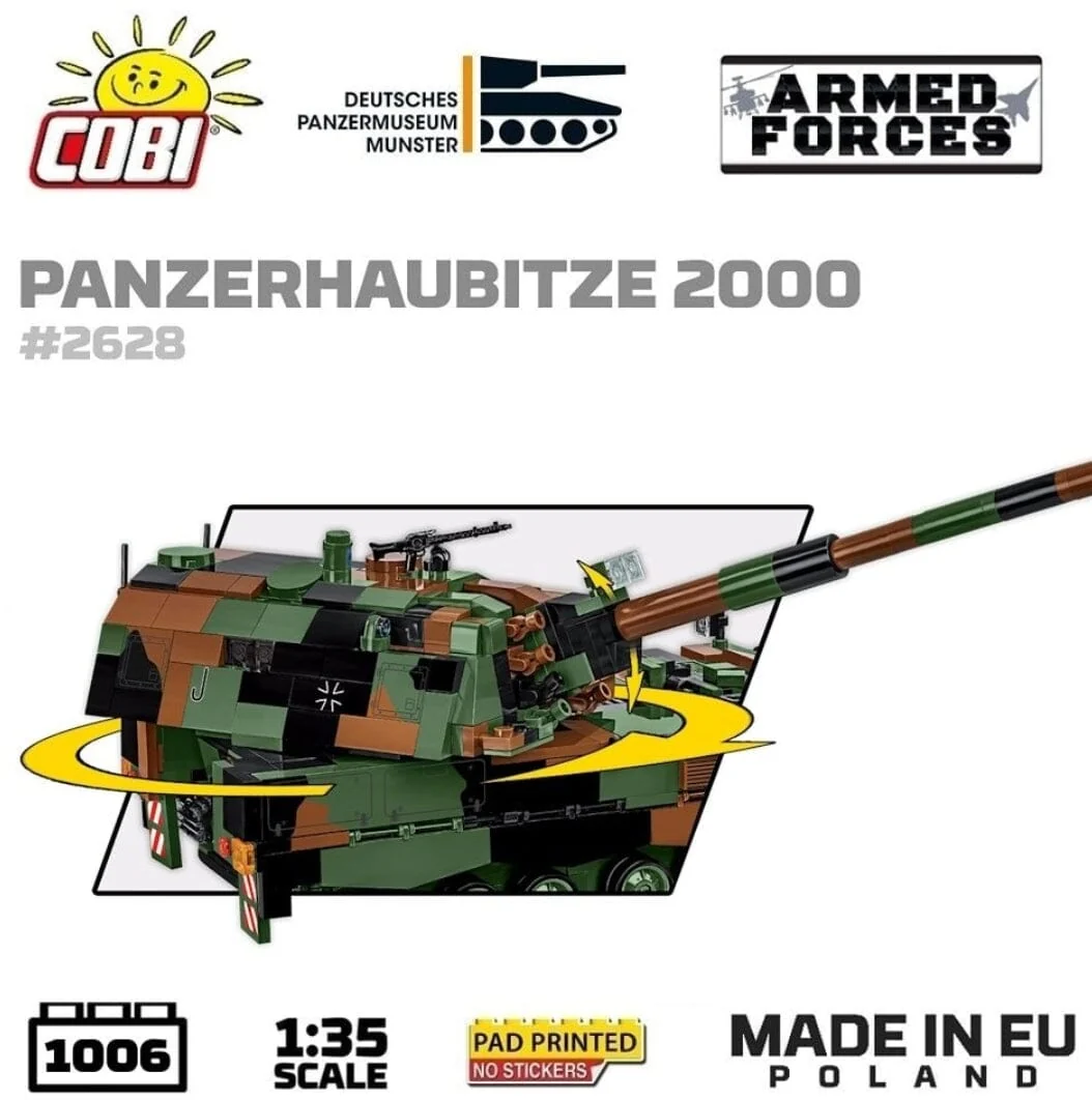 Panzerhaubitze 2000 brick tank model - COBI 2628 - 1006 bricks - Image 5