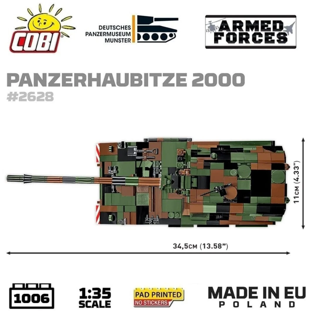 Panzerhaubitze 2000 brick tank model - COBI 2628 - 1006 bricks - Image 6