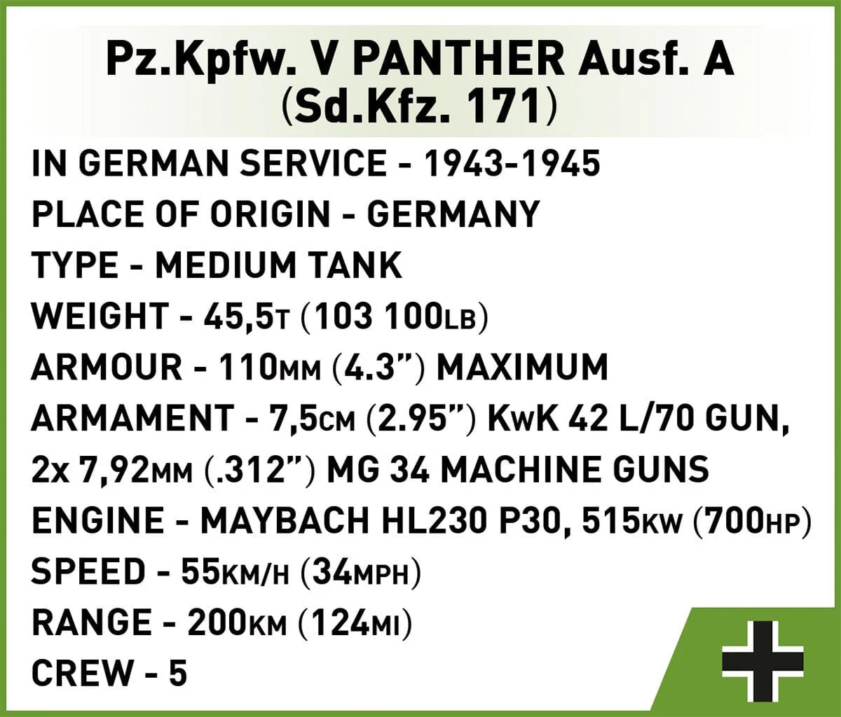 Pz.Kpfw. V Panther Ausf. A brick tank model- COBI 2654 - 1150 bricks - Image 13