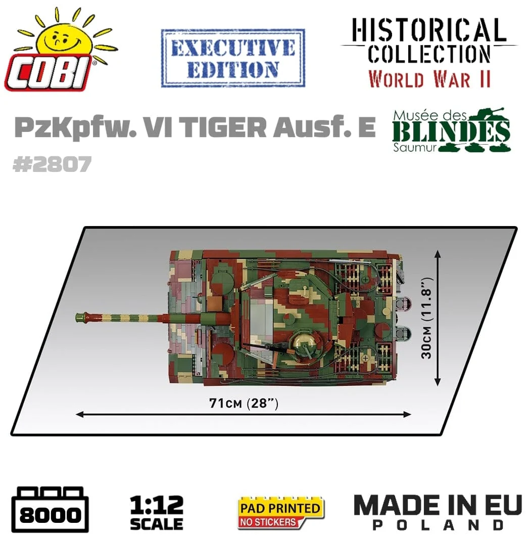 Pz.Kpfw. VI Tiger  2 in 1 - 1:12 brick tank model - COBI 2807 - 8000 bricks EXECUTIVE EDITION - Image 6