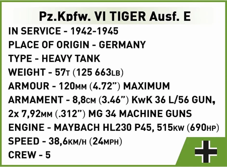 PZ.KPFW. VI Tiger AUSF. E (SD.KFZ 181) brick tank model - COBI 2735 - 428 bricks - Image 7