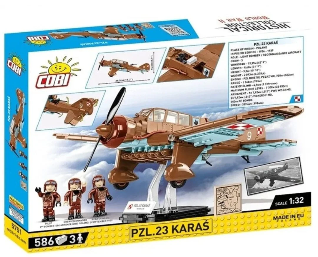 PZL.23 Karas brick plane model - COBI 5751- 586 bricks - Image 2