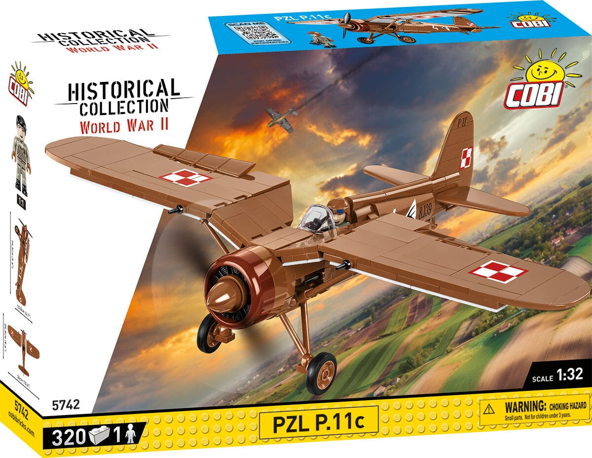 PZL P.11c Polish brick plane model - COBI 5742 - 320 bricks