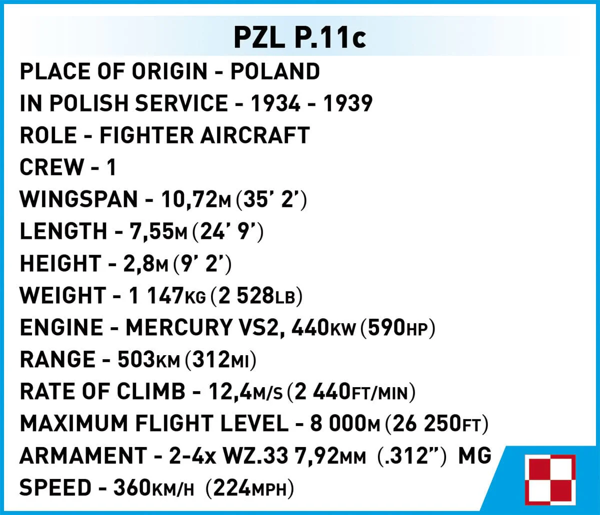 PZL P.11c Polish brick plane model - COBI 5742 - 320 bricks - Image 16