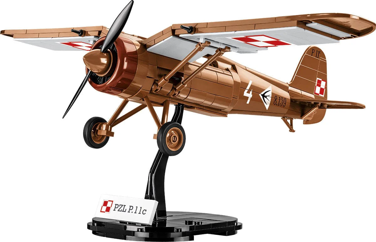 PZL P.11c Polish brick plane model - COBI 5742 - 320 bricks - Image 5