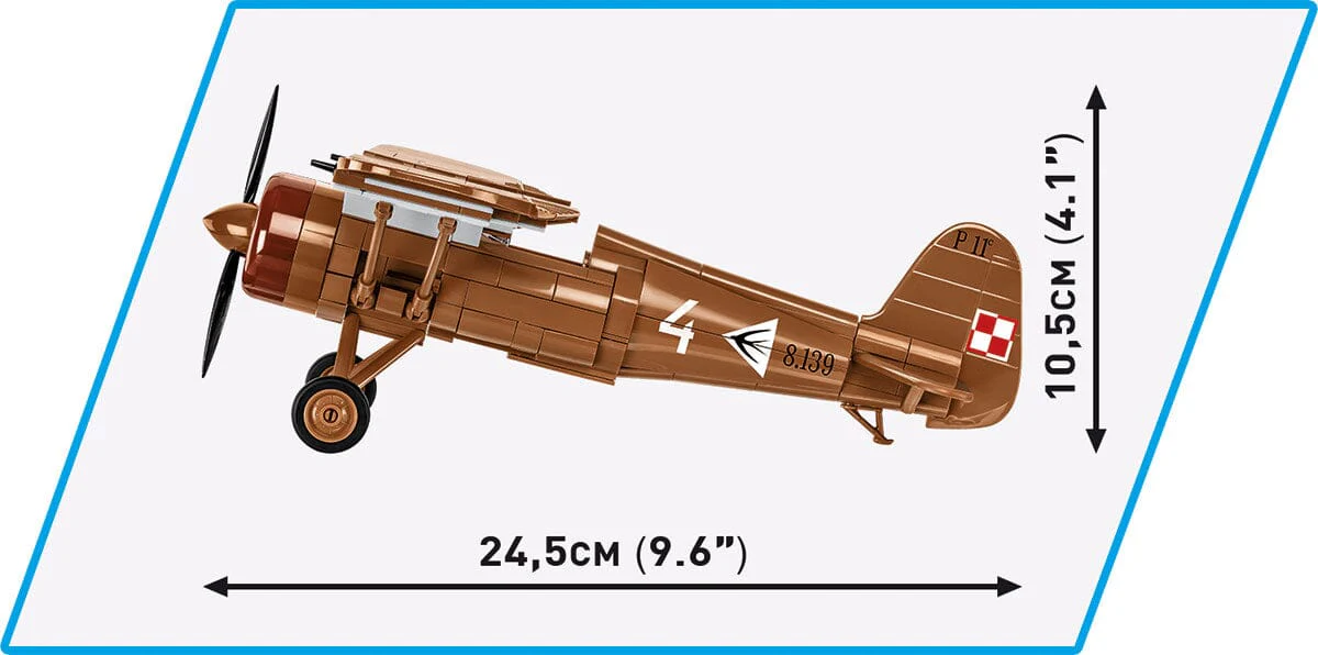 PZL P.11c Polish brick plane model - COBI 5742 - 320 bricks - Image 8