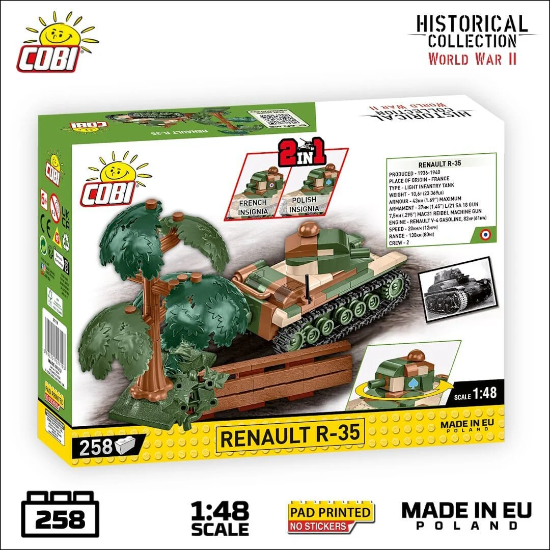 Renault R35 brick tank model - COBI 2719 - 258 bricks - Image 2