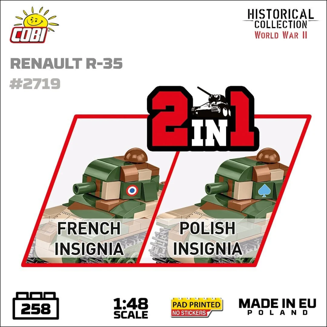Renault R35 brick tank model - COBI 2719 - 258 bricks - Image 5