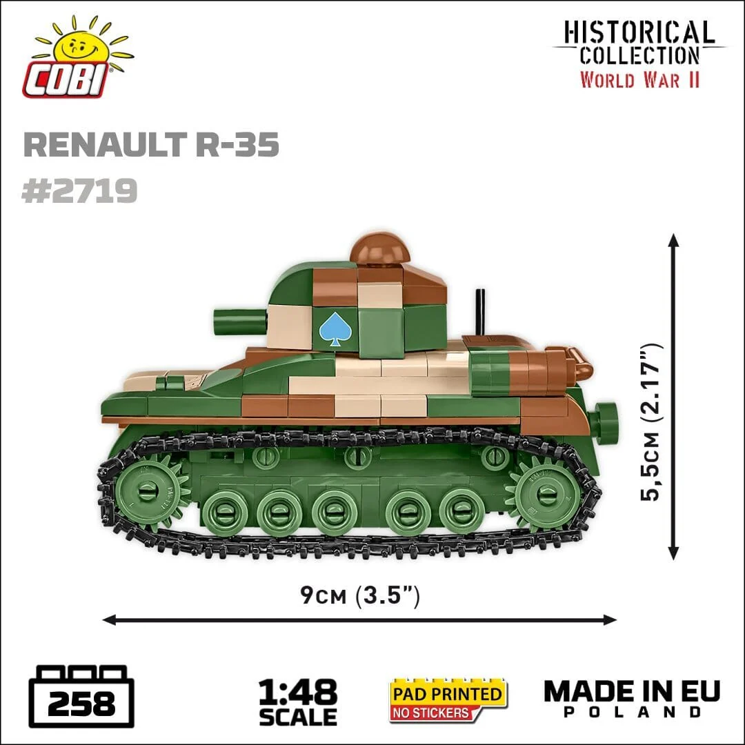 Renault R35 brick tank model - COBI 2719 - 258 bricks - Image 6