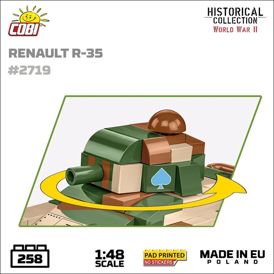 Renault R35 brick tank model - COBI 2719 - 258 bricks - Image 7