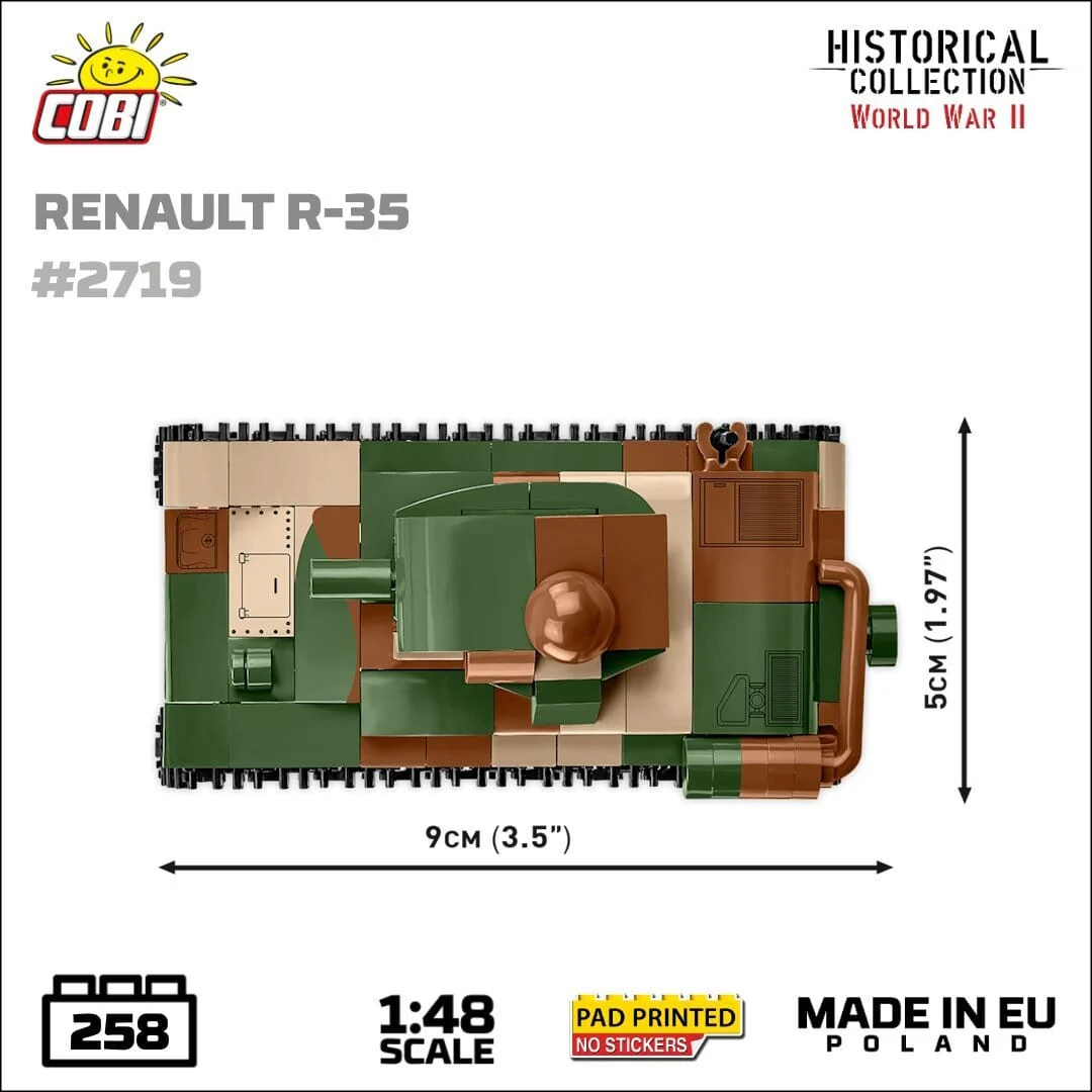 Renault R35 brick tank model - COBI 2719 - 258 bricks - Image 8