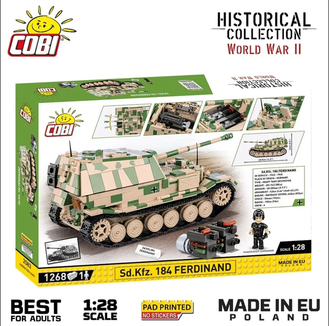 S.D.KFZ.184 Ferdinand brick tank model - COBI-2583 - 1268 bricks - Image 2