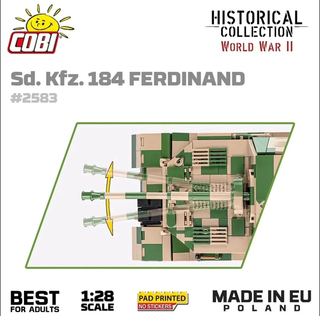 S.D.KFZ.184 Ferdinand brick tank model - COBI-2583 - 1268 bricks - Image 4