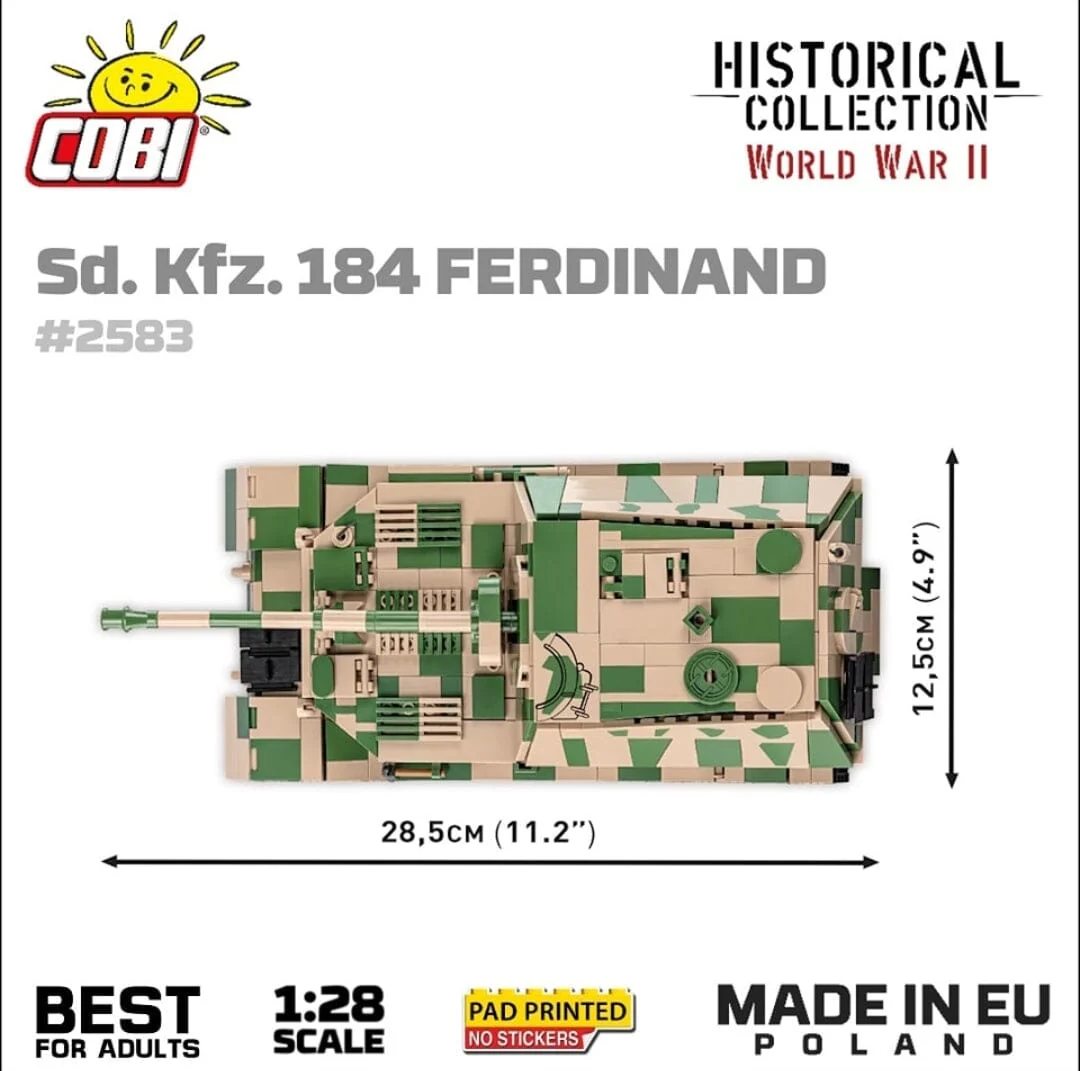 S.D.KFZ.184 Ferdinand brick tank model - COBI-2583 - 1268 bricks - Image 7