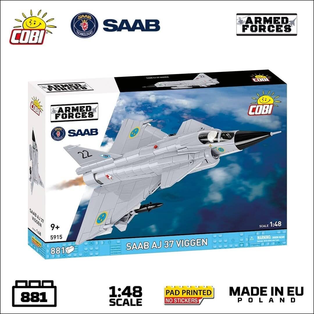 Saab VJ37 Viggen brick plane model - COBI 5915 - 881 bricks - Image 2