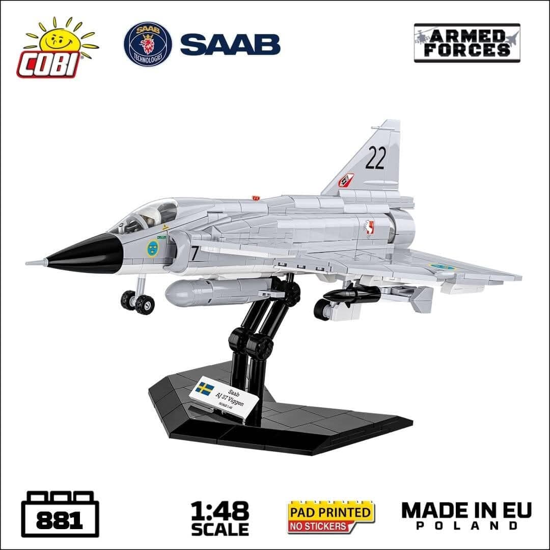 Saab VJ37 Viggen brick plane model - COBI 5915 - 881 bricks - Image 3