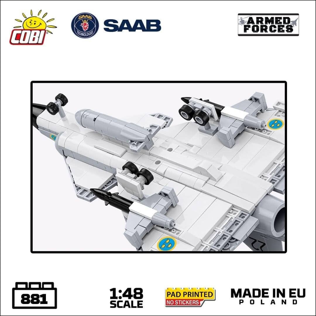 Saab VJ37 Viggen brick plane model - COBI 5915 - 881 bricks - Image 5
