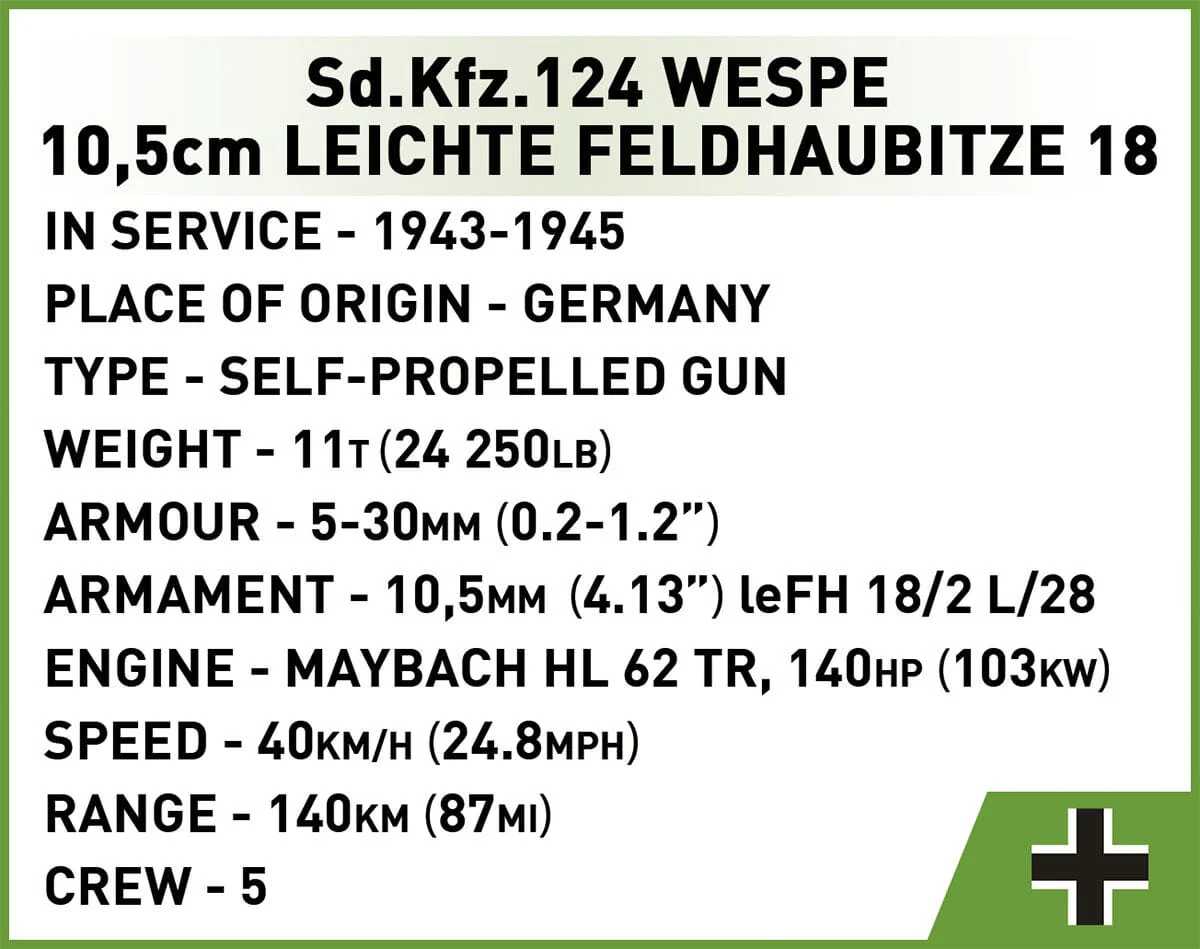 Sd.Kfz. 124 Wespe brick tank model - COBI 2598 - 860 bricks EXECUTIVE EDITION - Image 17