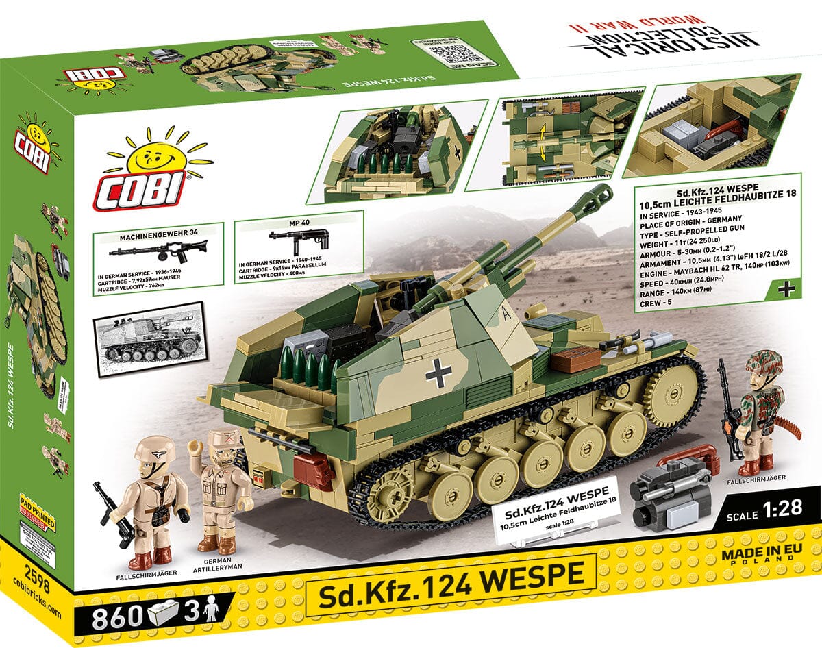 Sd.Kfz. 124 Wespe brick tank model - COBI 2598 - 860 bricks EXECUTIVE EDITION - Image 4