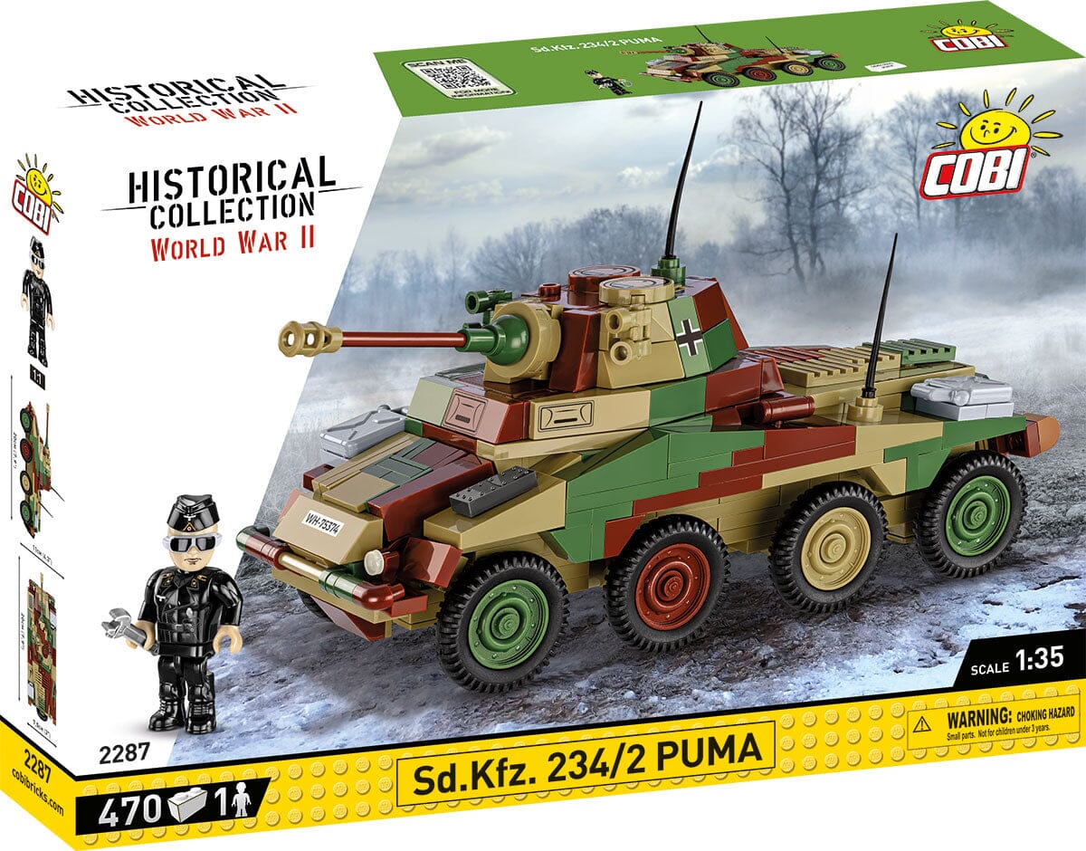 Sd. Kfz 234/2 Puma brick armoured car model - COBI 2287 - 470 bricks - Image 2