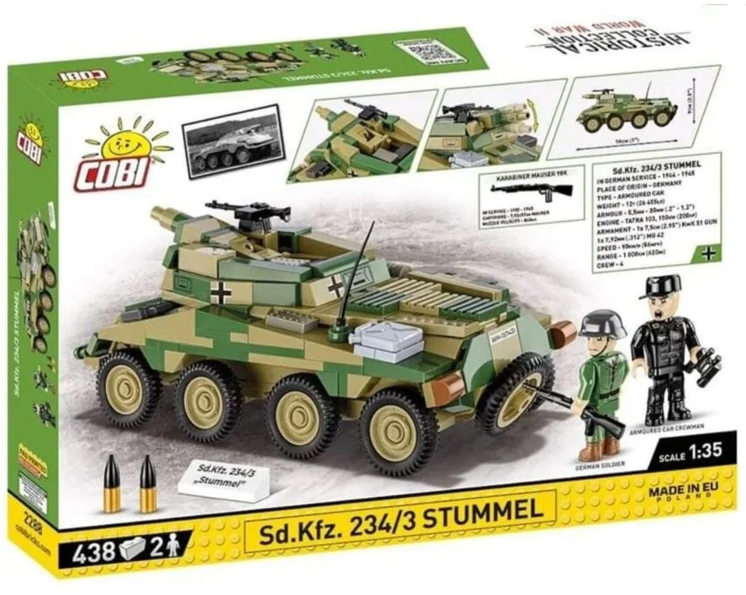 Sd. Kfz 234/3 Stummel brick armoured car model - COBI 2288 - 438 bricks - Image 4