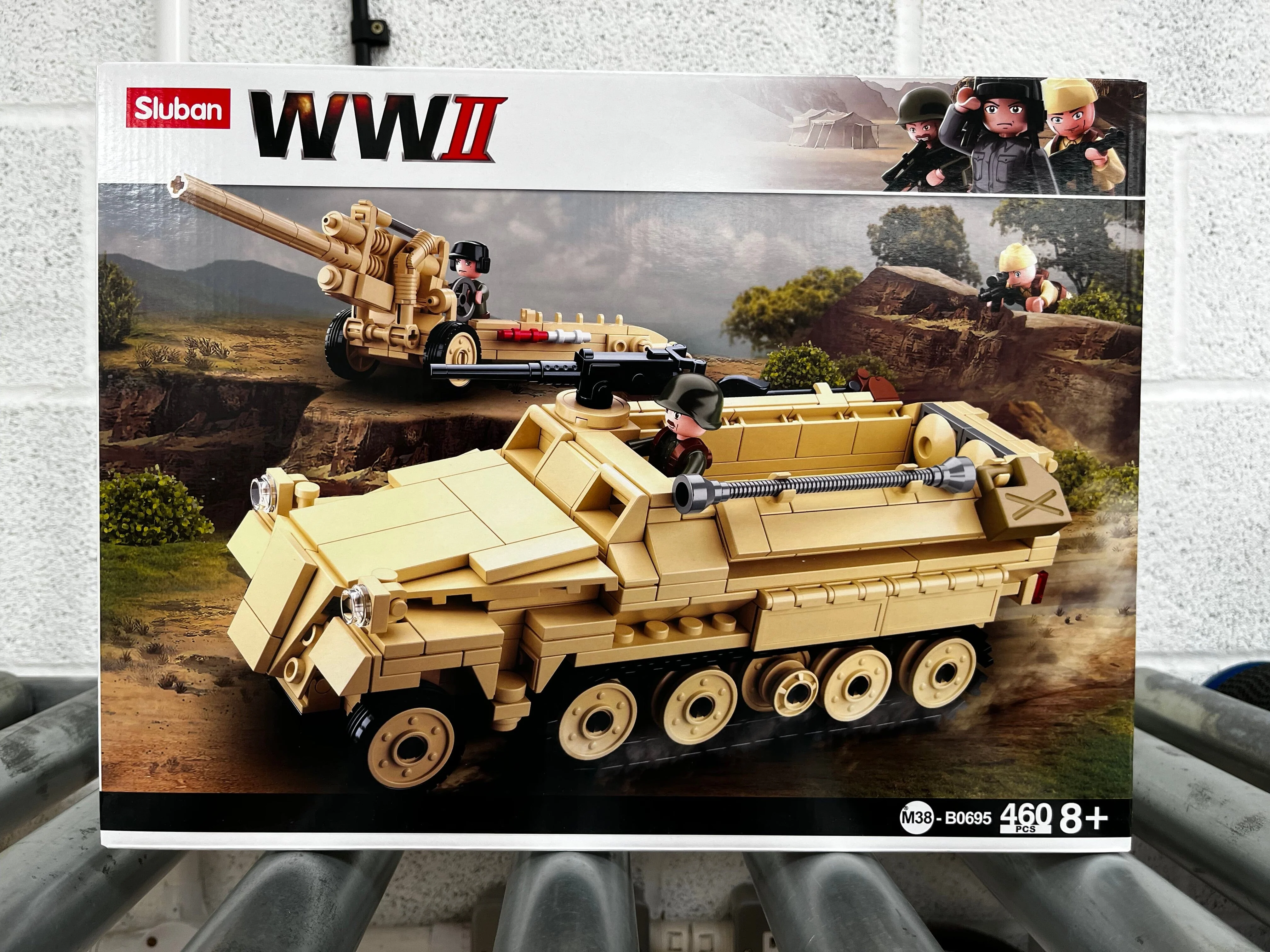 Sd.Kfz.251 Half track K18 105MM cannon brick model - Sluban M38-B0695 - 460 bricks - Image 6