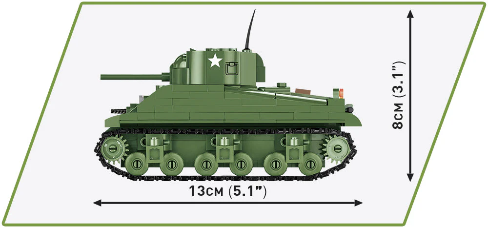 Sherman M4A1 brick tank model - COBI 2715 - 312 Bricks - Image 6