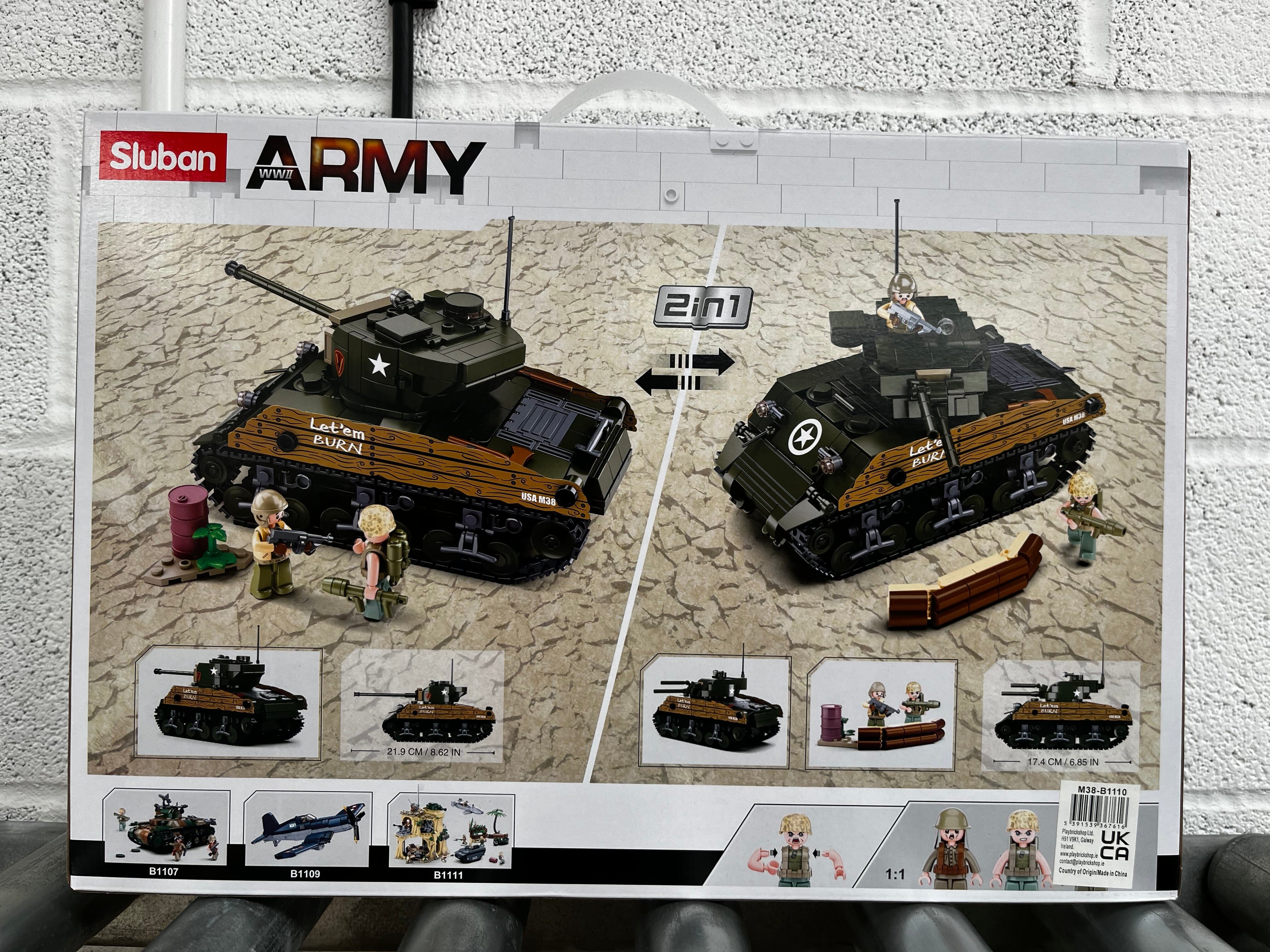 Sherman M4A3 (76W) brick tank model - Sluban M38-B1110 - 715 bricks - Image 7