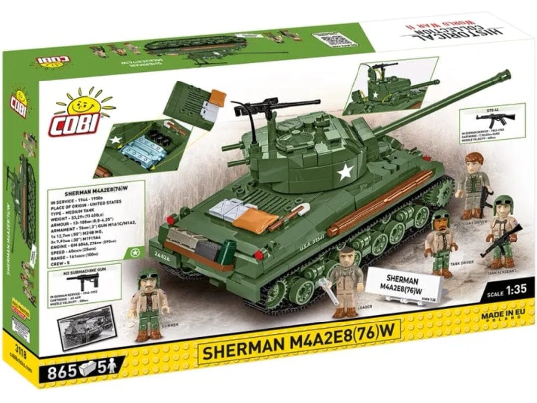 Sherman M4A3E8 (76)W brick tank model- COBI 3118 - 865 bricks - Image 10