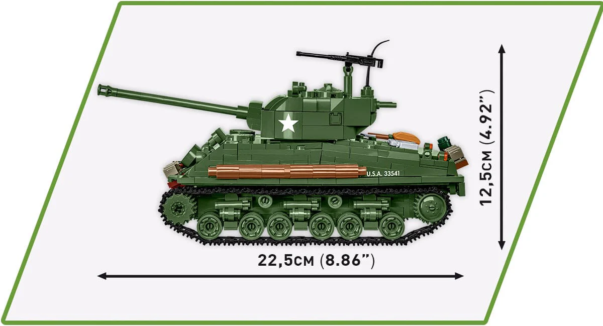 Sherman M4A3E8 (76)W brick tank model- COBI 3118 - 865 bricks - Image 5