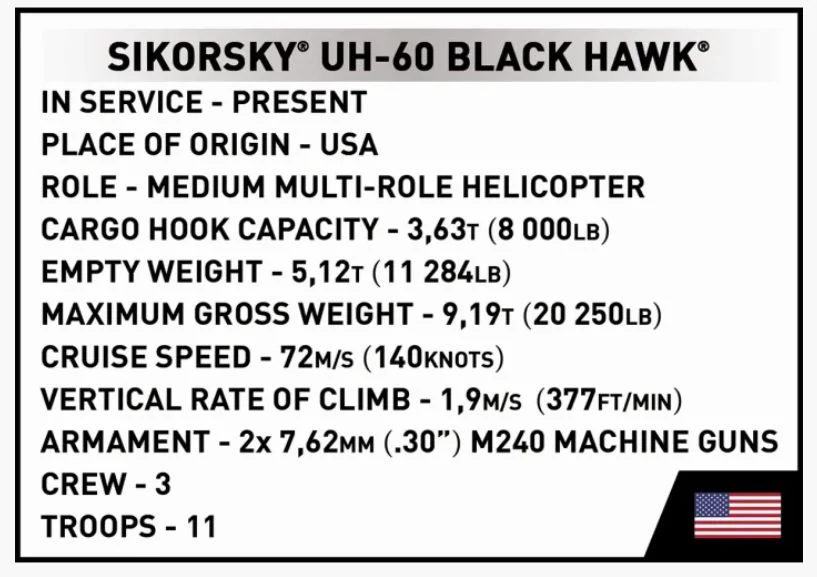 Sikorsky UH-60 Black Hawk helicopter brick model - COBI 5906 - 928 bricks - Image 10