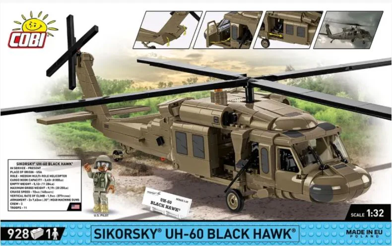 Sikorsky UH-60 Black Hawk helicopter brick model - COBI 5906 - 928 bricks - Image 13