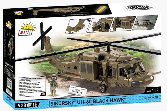Sikorsky UH-60 Black Hawk helicopter brick model - COBI 5906 - 928 bricks - Image 3