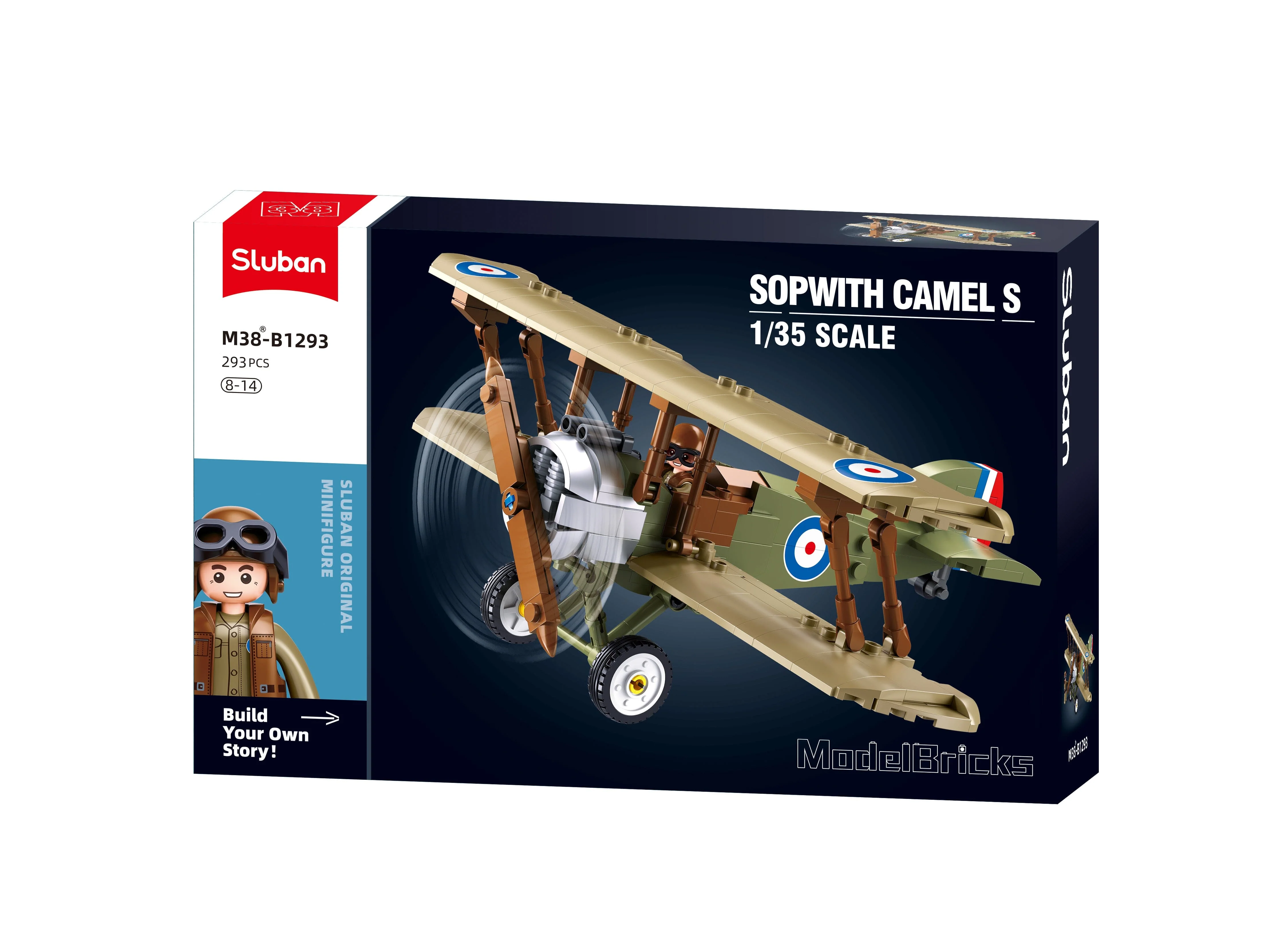 Sopwith Camel brick model plane - Sluban M38-B1293 - 293 bricks - Image 5