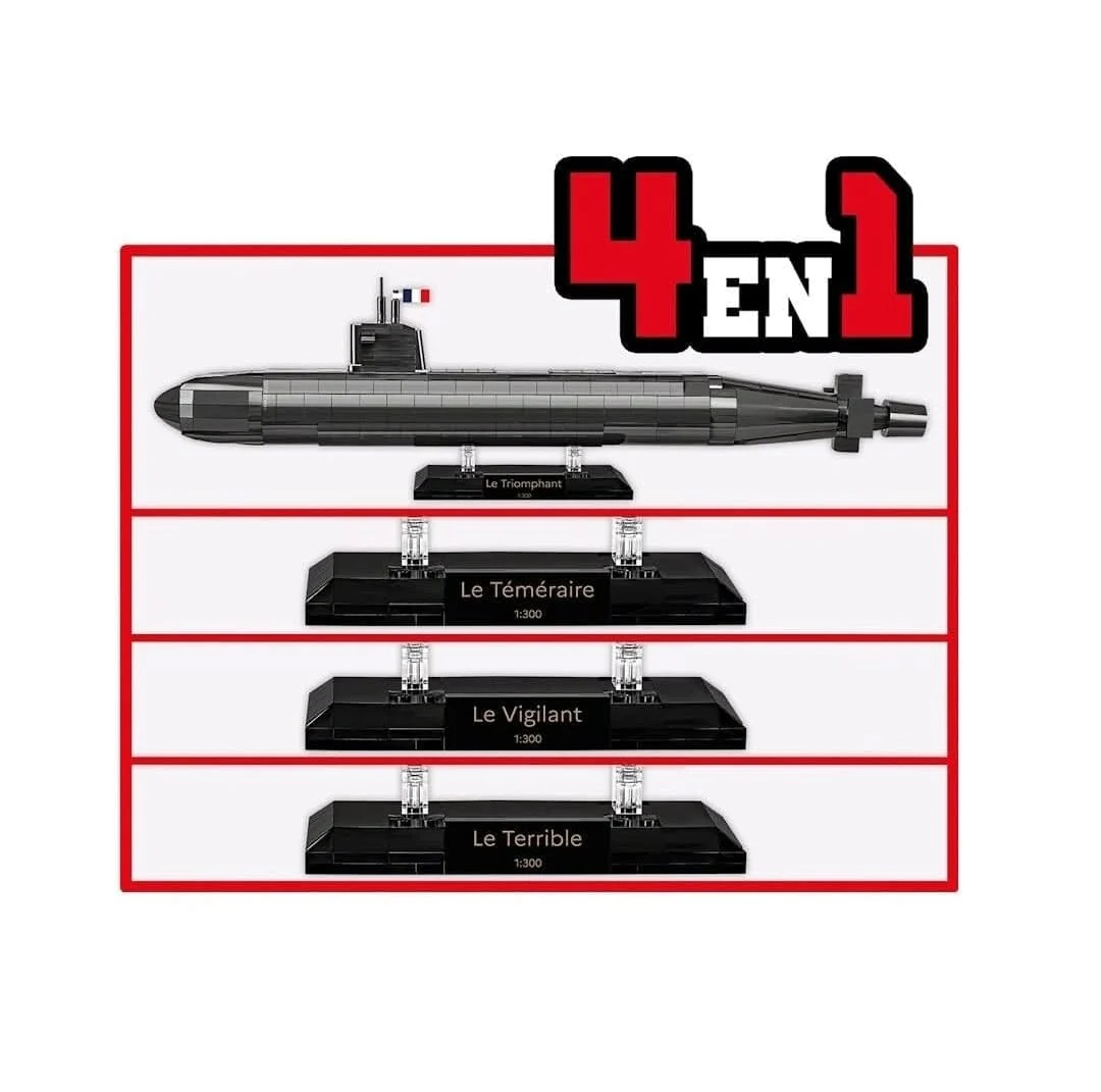 Sous-Marin SNLE submarine brick model - COBI 4859 - 643 bricks - Image 6