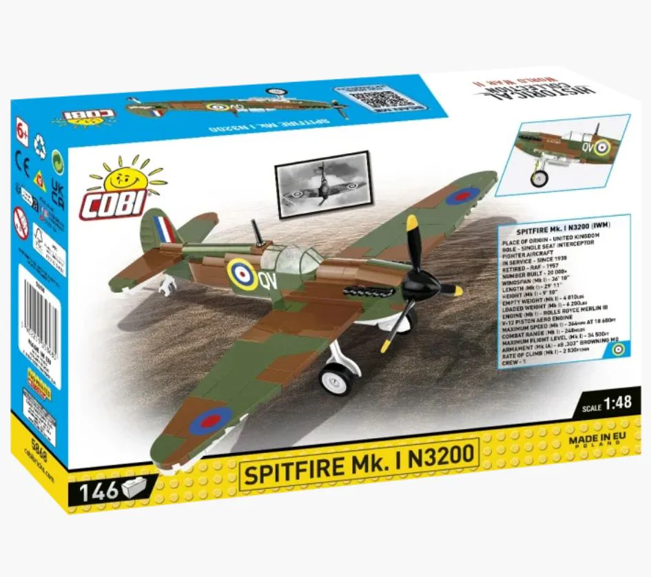 Spitfire MK.I N3200 brick plane model - COBI 5868 - 155 bricks - Image 3