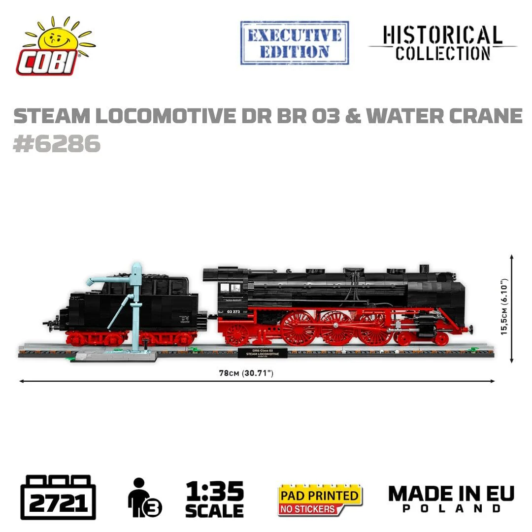 Steam Locomotive DR BR 03 & Water Crane brick model - COBI 6286 - 2721 bricks - Image 3