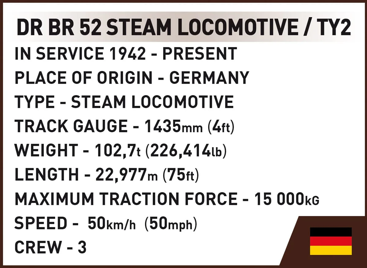 Steam Locomotive DRB Class 52/TY-2 train brick model - COBI 6283 - 1723 bricks - Image 15